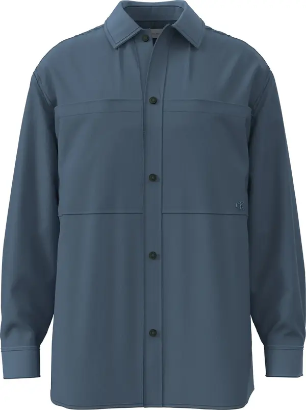 Calvin Klein LS RIPSTOP RELAXED SHIRT Mavi Erkek Tişört