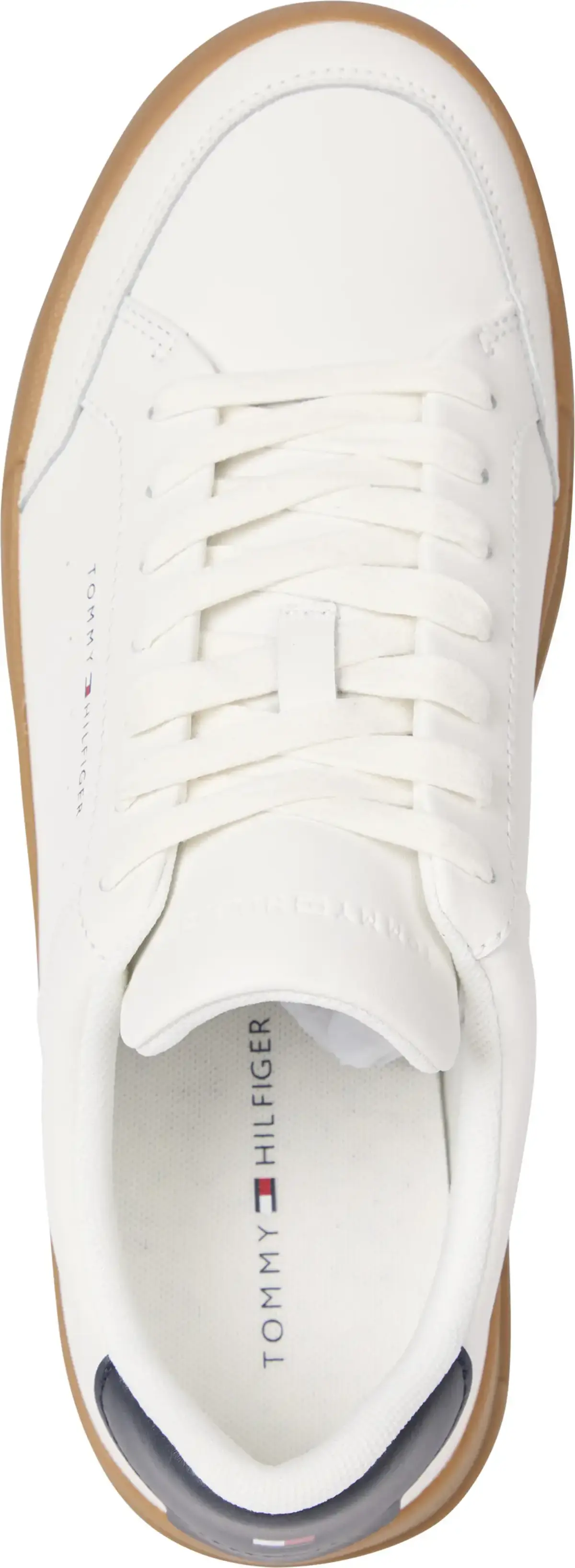 Tommy Hilfiger TH COURT MIX LTH, YBL Beyaz Erkek Spor Ayakkabı & Sneaker