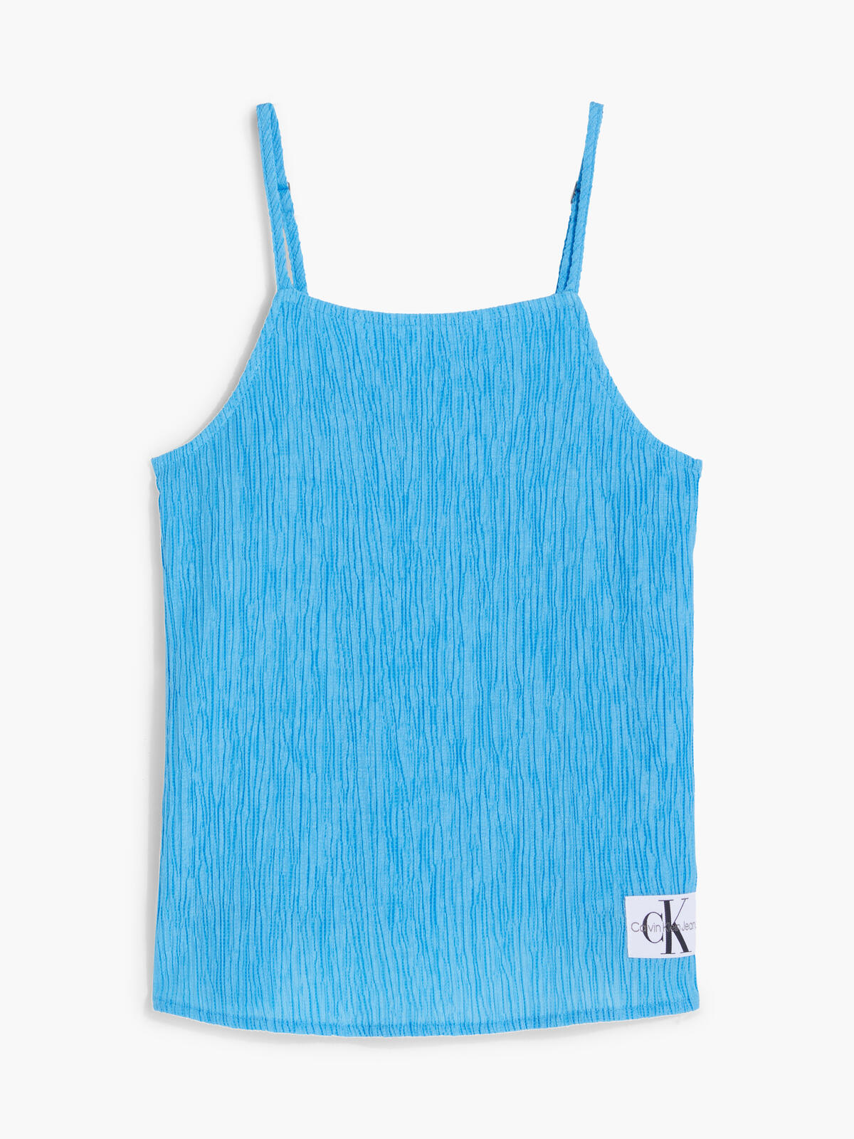Calvin Klein CRINKLE STRAP TOP Kadın Mavi T-Shirt