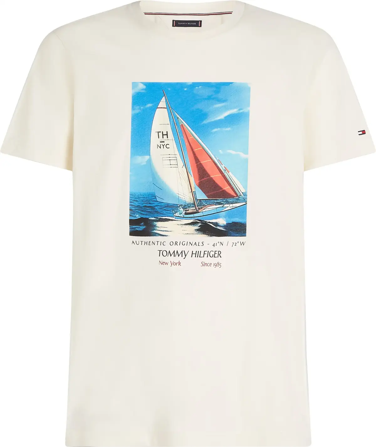 Tommy Hilfiger HILFIGER COLOR PHOTO, Z00 Krem Erkek T-Shirt & Polo