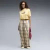 Puma T7 Tartan Woven Pants Bej Kadın Pantolon