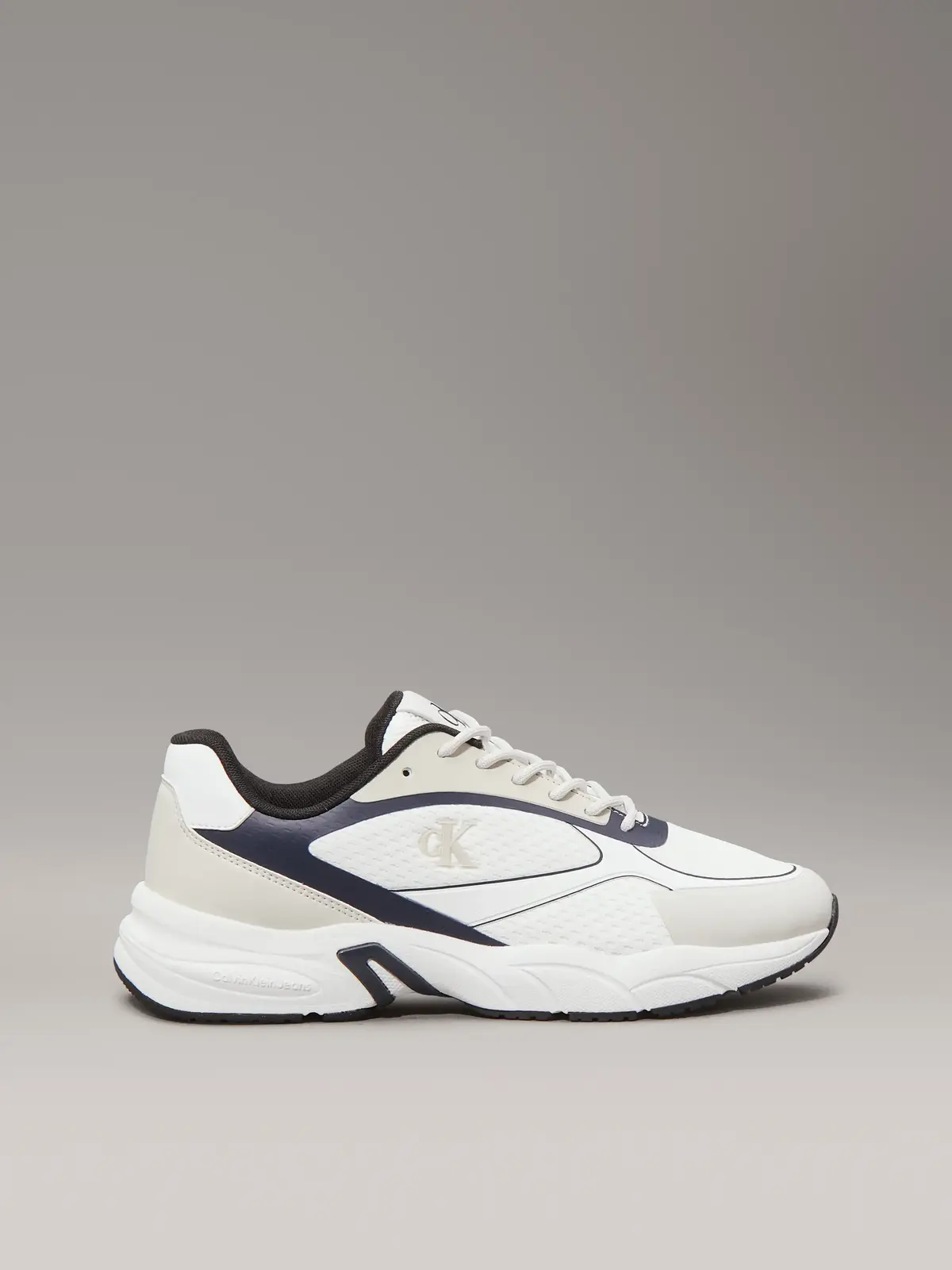 Calvin Klein RETRO TENNIS LOW KNI, 0LD Beyaz Erkek Spor Ayakkabı & Sneaker
