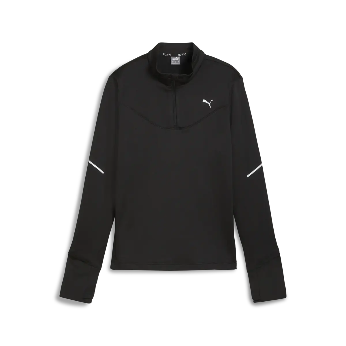 Puma RUN GRID FLEECE 1/2 ZIP Siyah Kadın Fermuarlı Üst