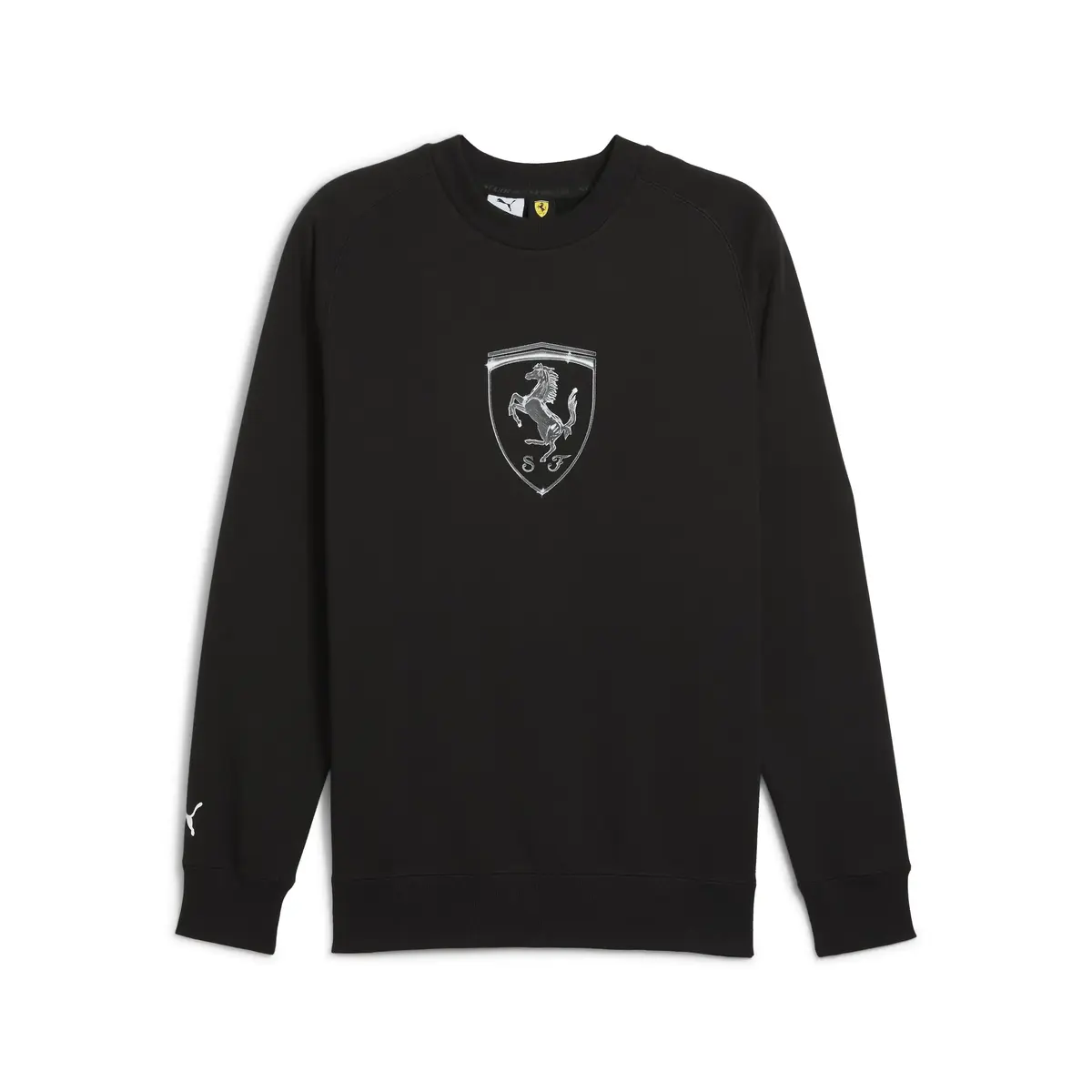 PUMA Ferrari Race Big Shield Crew Siyah Erkek Sweatshirt