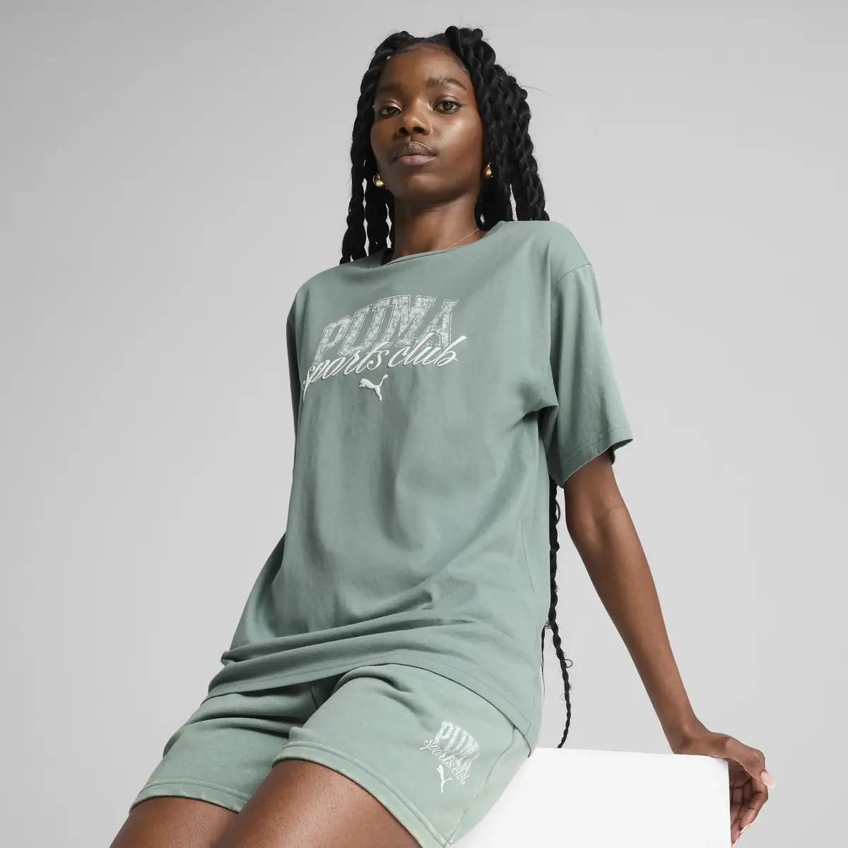 PUMA CLASS Relaxed Tee Yeşil Kadın T-Shirt