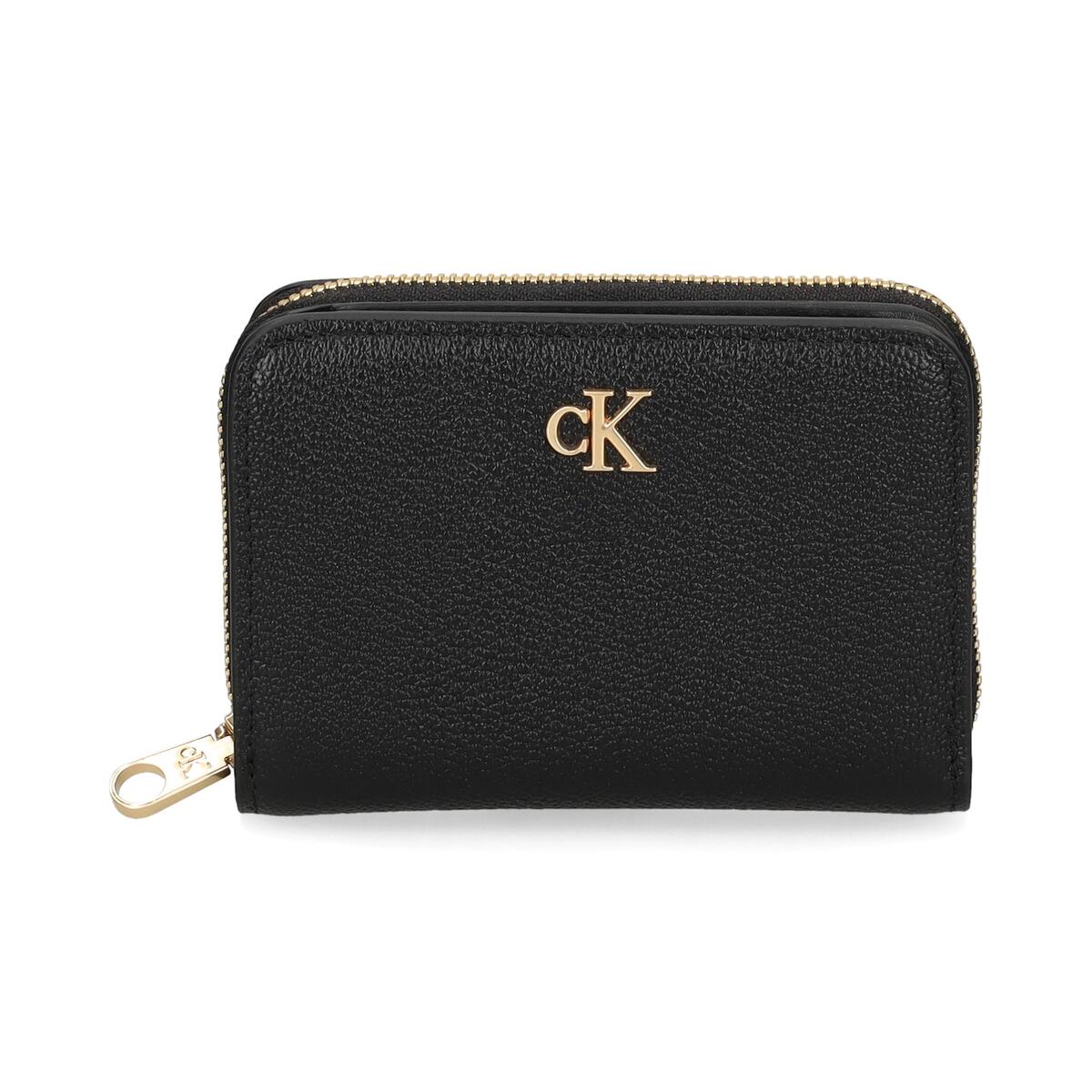 Calvin Klein MINIMAL MONOGRM LTHR MED FLAP ZI Siyah Kadın Cüzdan