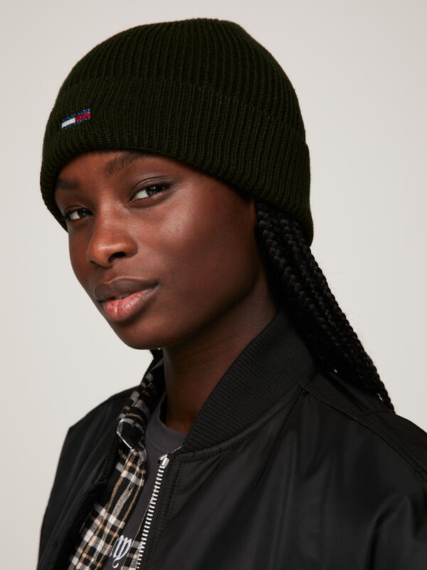 Tommy Hilfiger TJW FLAG BEANIE Kadın Siyah Bere