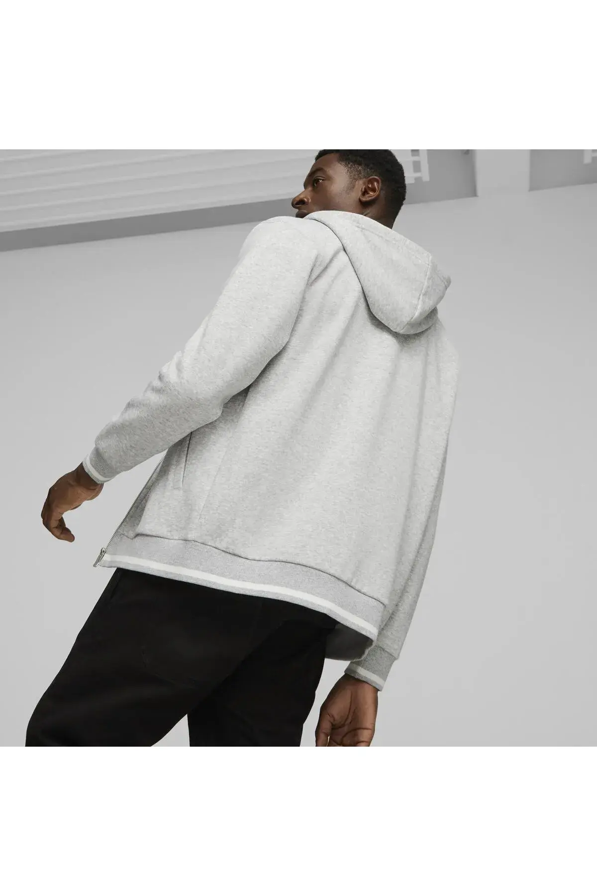 Puma SQUAD FZ Hoodie FL Açık Gri Erkek Hoodie