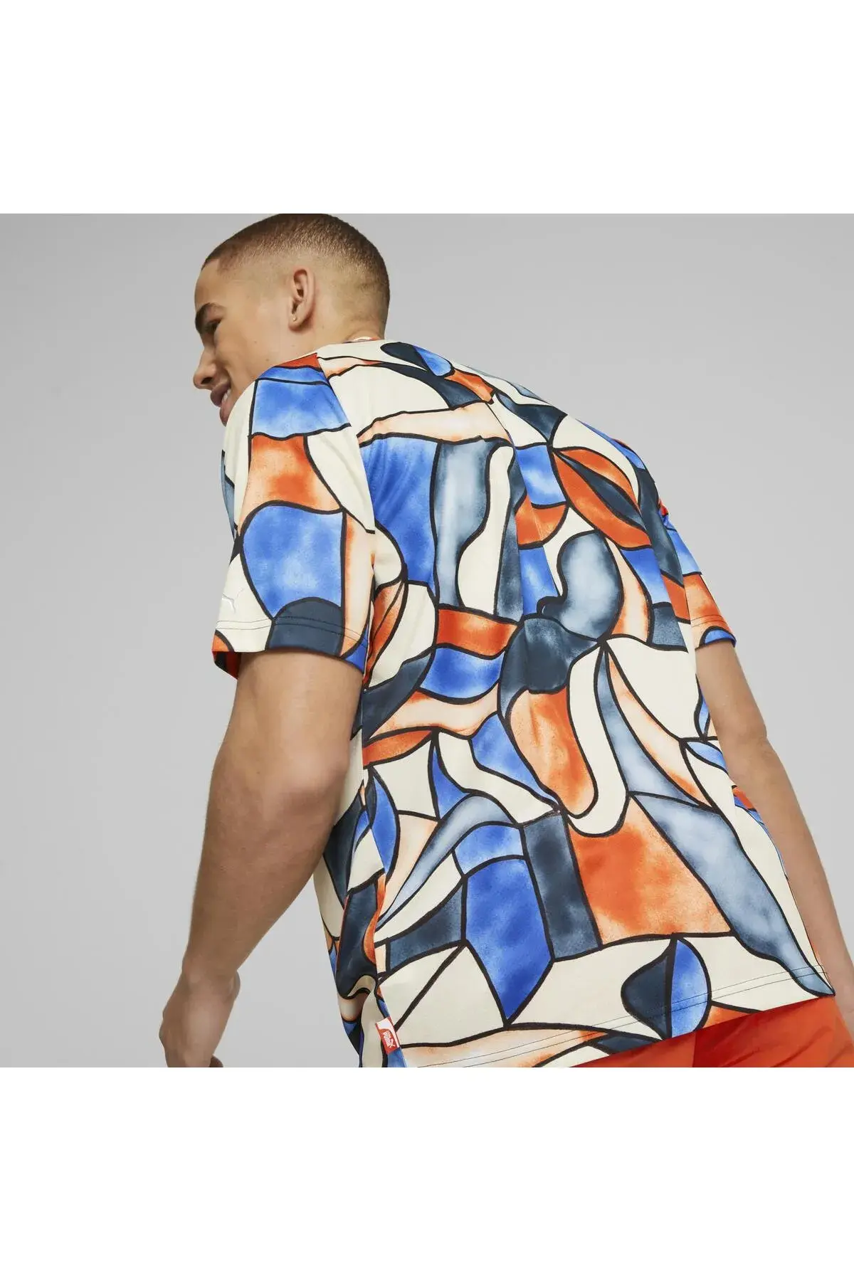 Puma Track Meet AOP Active Tee Desenli Erkek T-Shirt