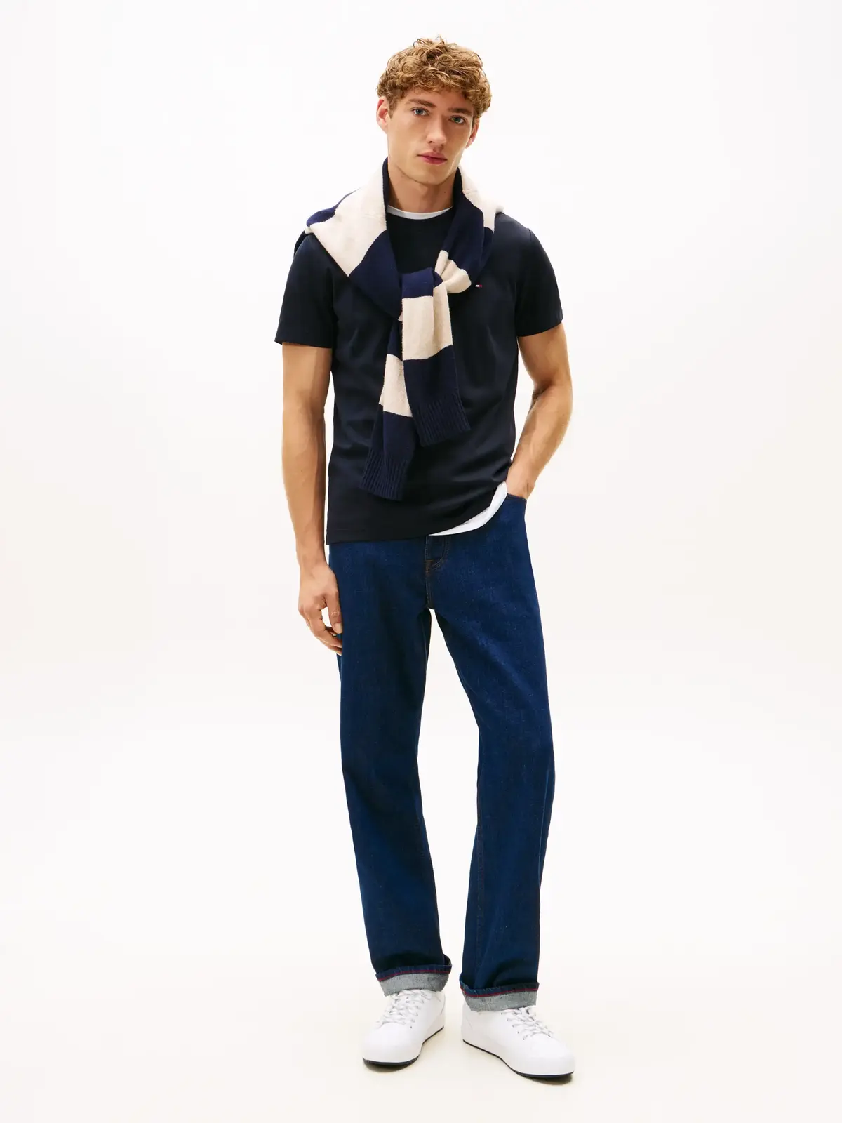 Tommy Hilfiger LUXURY INTERLOCK TEE, DW5 Siyah Erkek T-Shirt & Polo