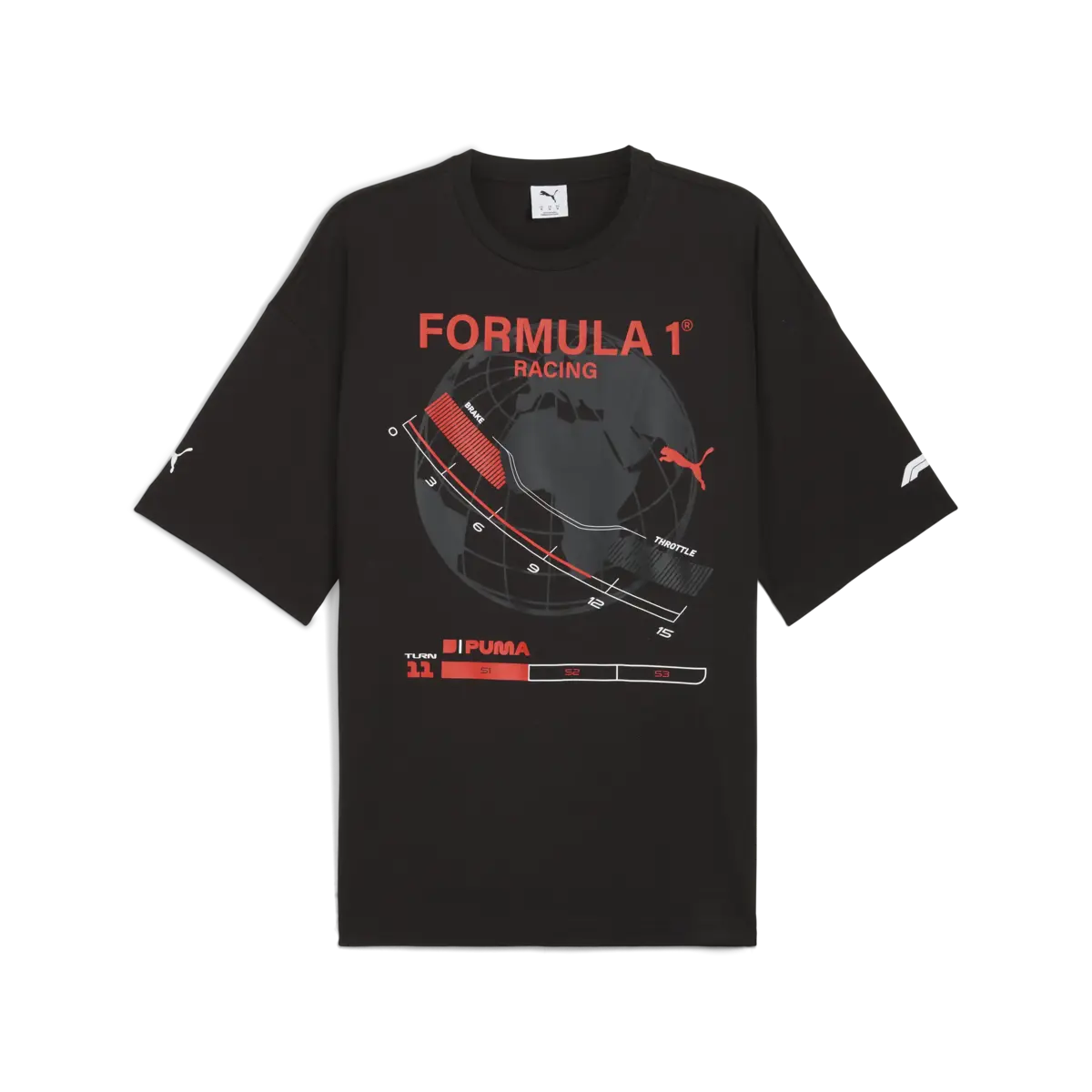 Puma F1 Graphic Tee - Relaxed Siyah Erkek T-Shirt