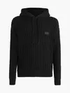 Calvin Klein SHRUNKEN BADGE SWEAT Erkek Siyah Kazak