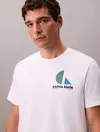 Calvin Klein SS 20S CK BAUHAUS LO, YAA Beyaz Erkek T-Shirt