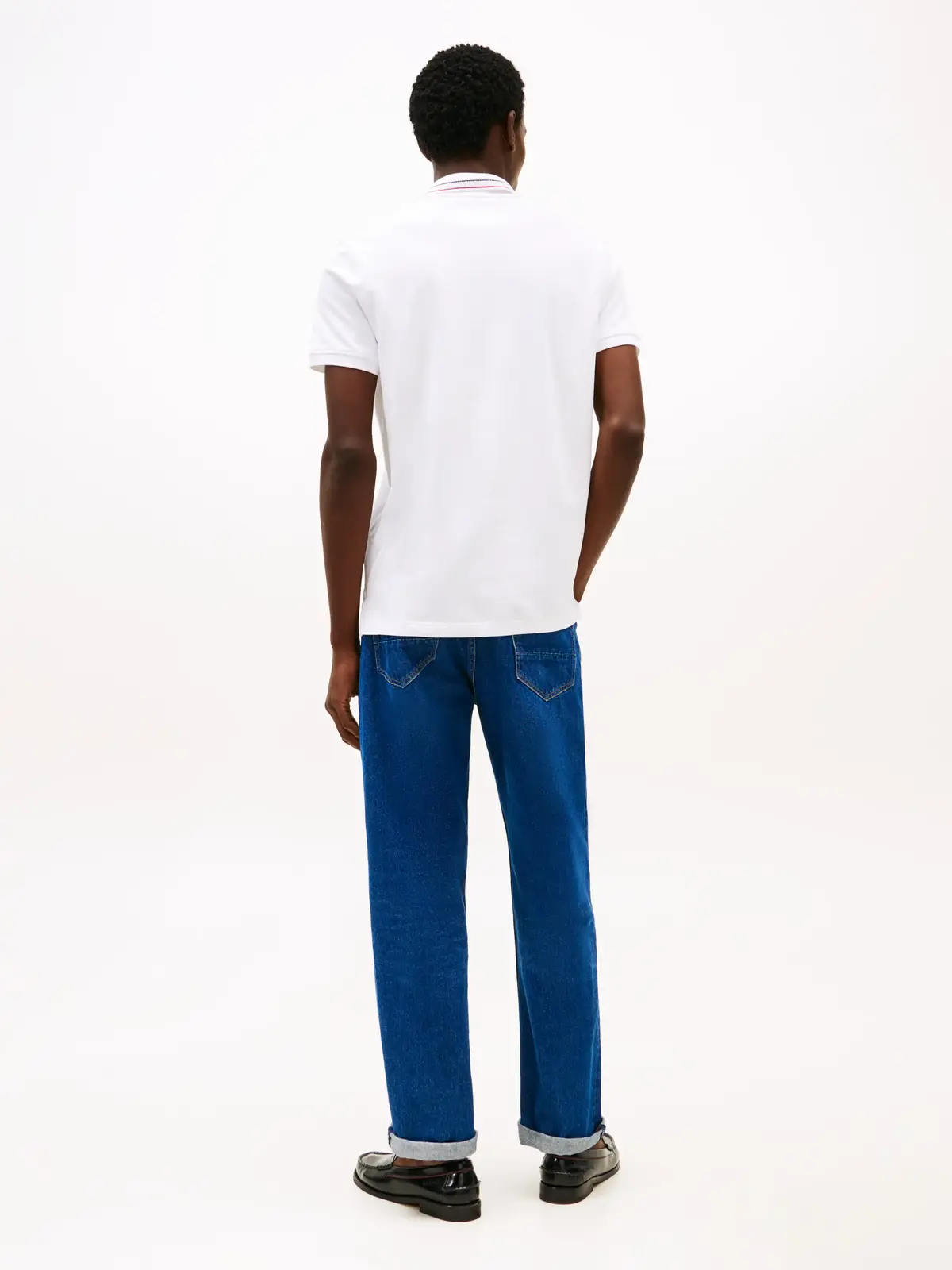 Tommy Hilfiger PLACKET INTEREST REG, YBR Beyaz Erkek T-Shirt & Polo