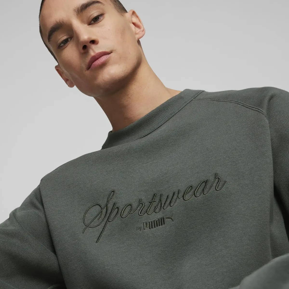 PUMA CLASSICS+ Crew Gri Erkek Sweatshirt