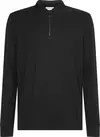 Calvin Klein SMOOTH COTTON ZIP LS Erkek Siyah Polo T-Shirt