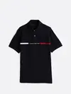 Tommy Hilfiger HILFIGER CHEST INSER, DW5 Siyah Erkek T-Shirt & Polo