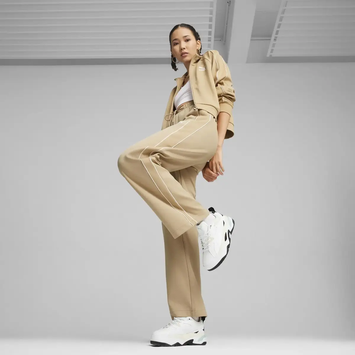 PUMA T7 High Waist Pants Bej Kadın Eşofman Altı