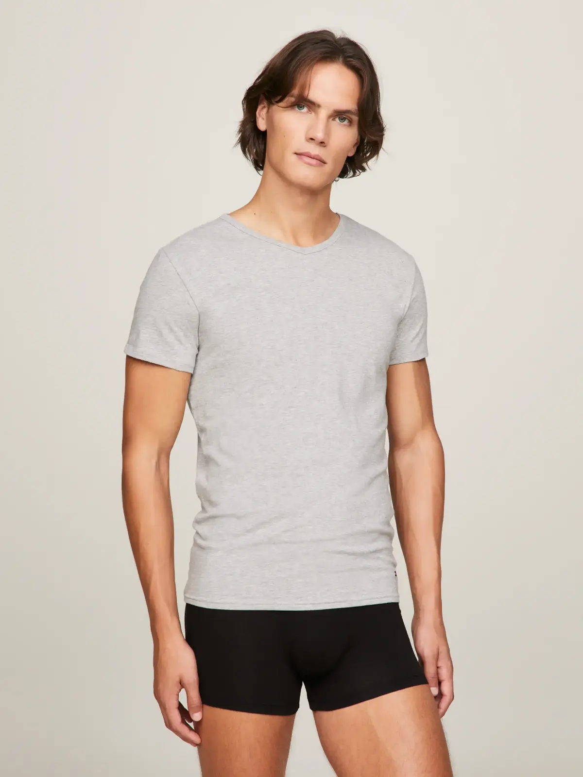Tommy Hilfiger STRETCH VN TEE SS 3P Erkek Siyah T-Shirt
