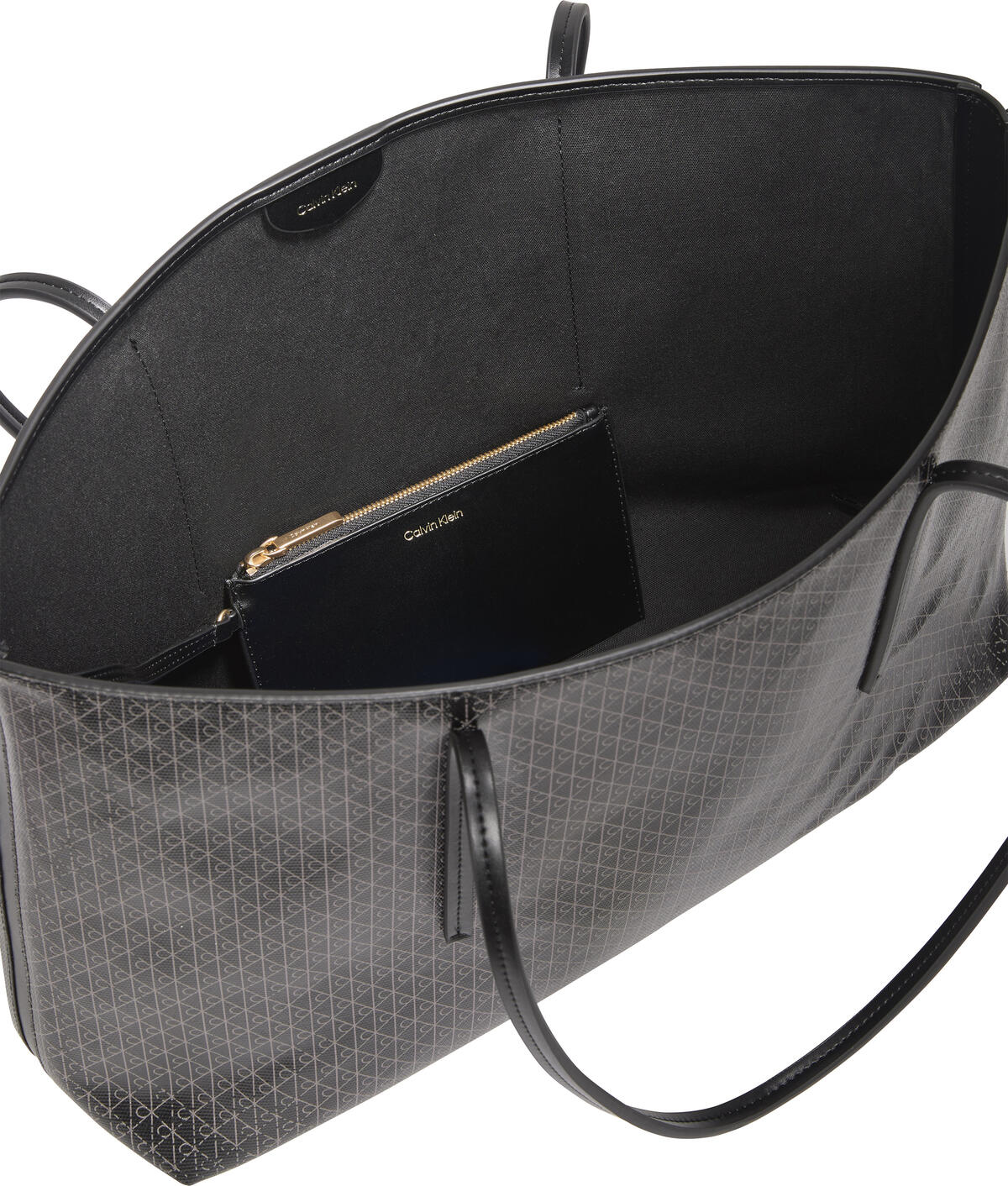 Calvin Klein EMBLEM AOP TOTE W/ POUCH Siyah Kadın El Çantası Calvin Klein EMBLEM AOP TOTE W/ POUCH Siyah Kadın El Çantası