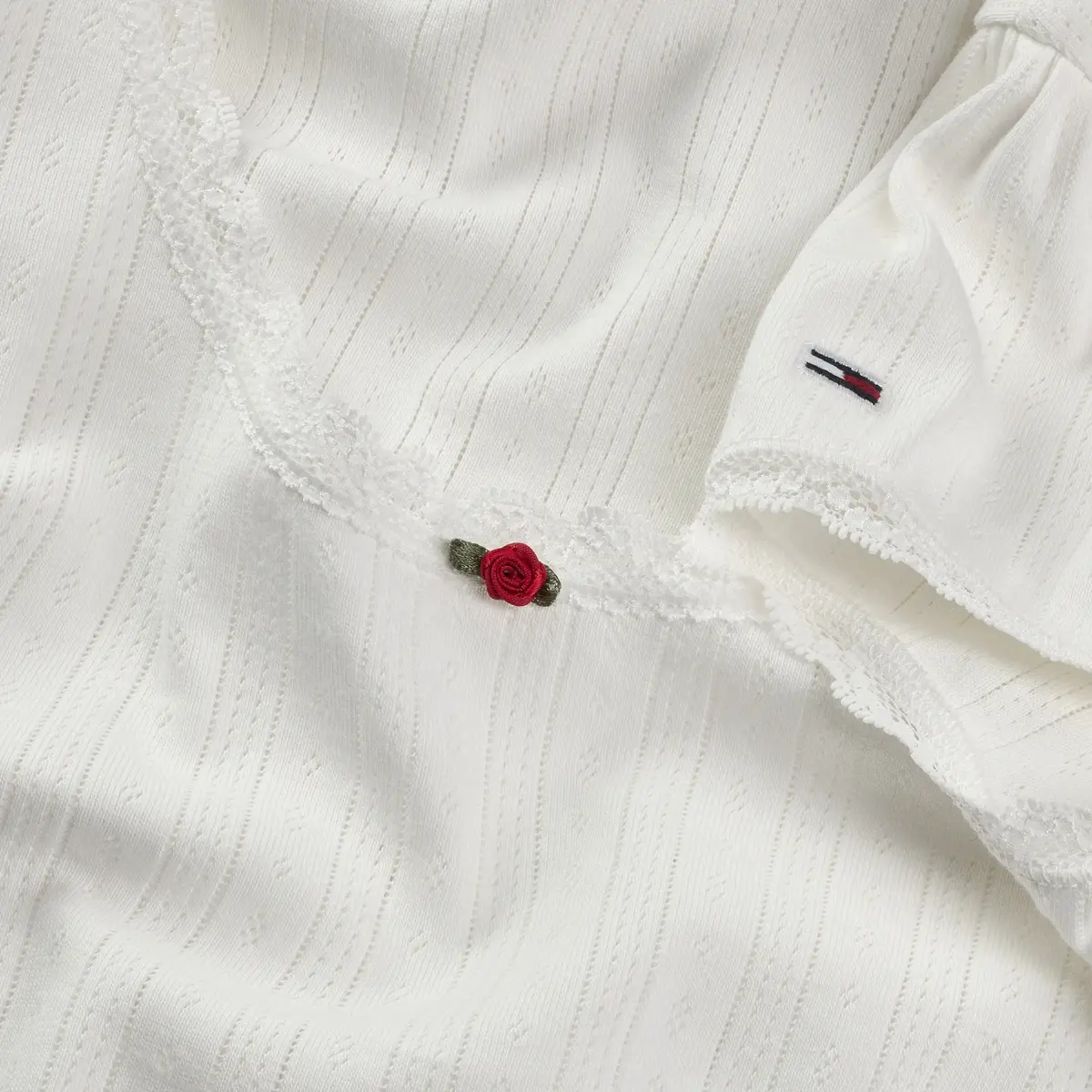 Tommy Hilfiger TJW SLIM SH POINTELL Kadın Beyaz T-Shirt