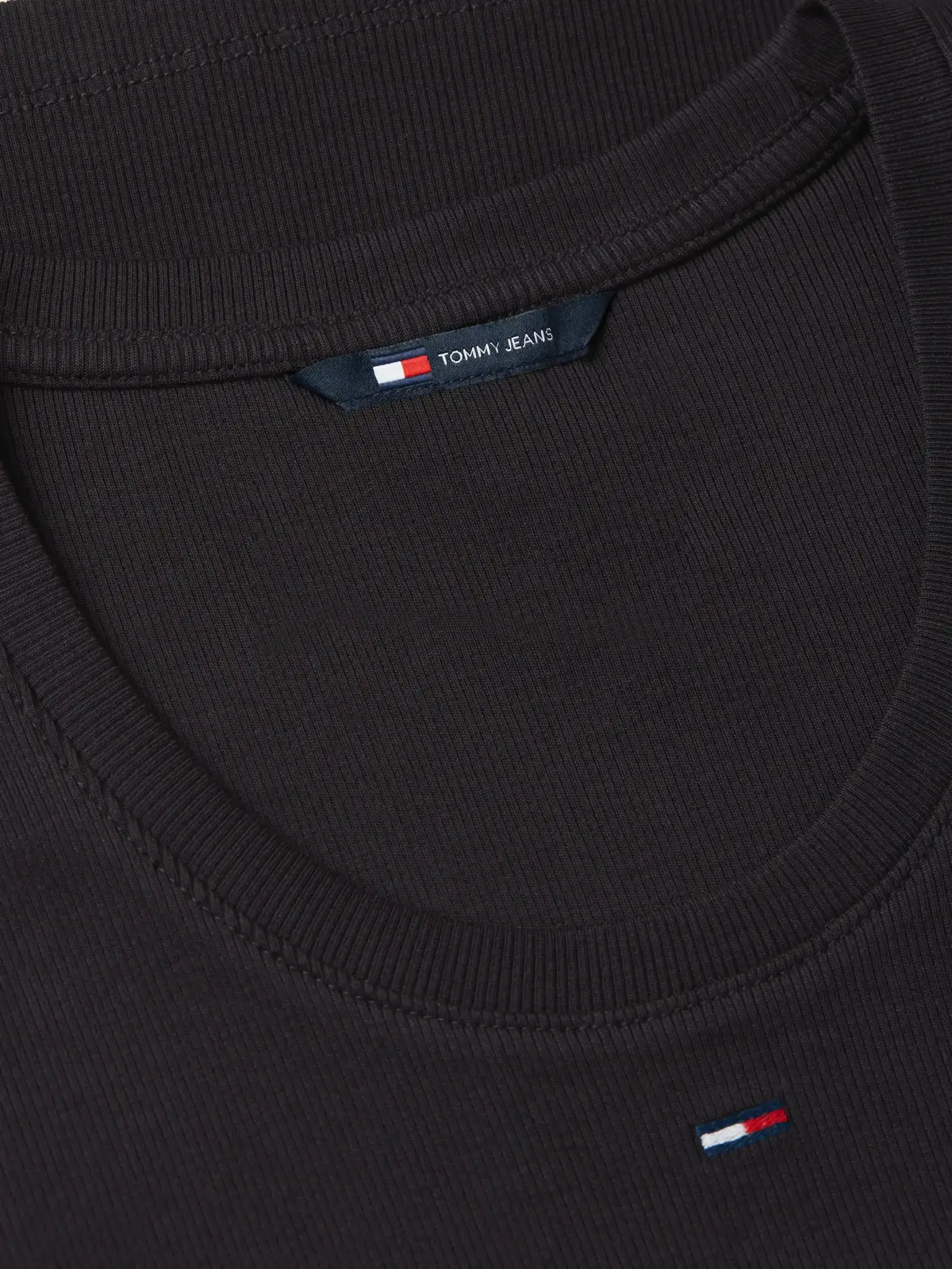 Tommy Hilfiger TJW ESSENTIAL RIB TA, BDS Siyah Kadın T-Shirt & Polo