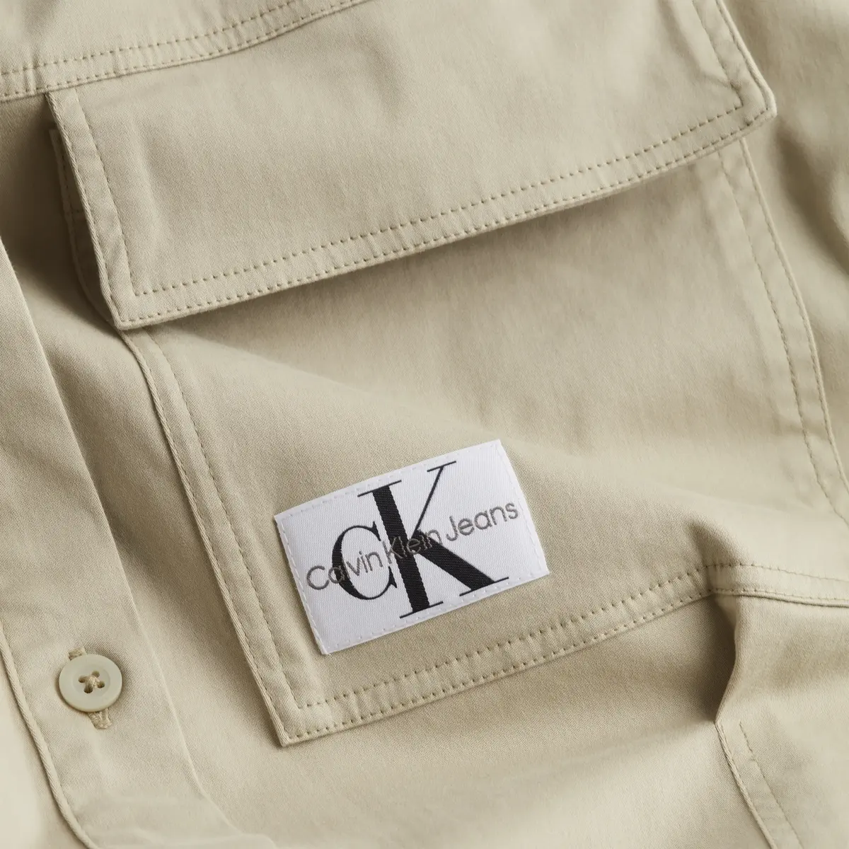 Calvin Klein BADGE BELTED SHIRT D Kadın Krem Elbise