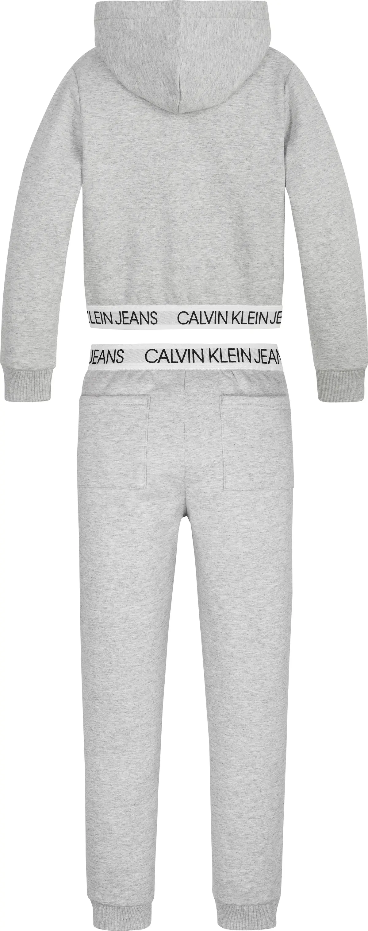 Calvin Klein LOGO TAPE ZIP THROUG Kadın Gri Sweatshirt