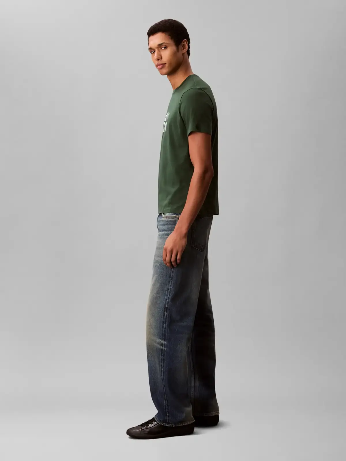 Calvin Klein SS 30S EU CALVIN KLE Yeşil Erkek Tişört
