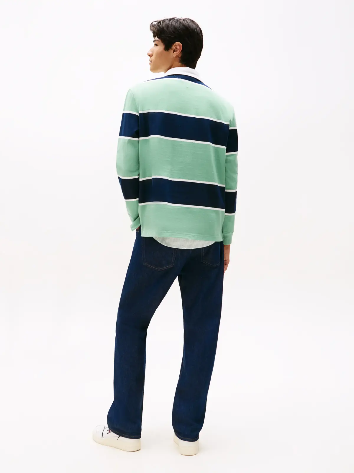 Tommy Hilfiger TJM RLX STRIPE RUGBY, MAS Yeşil Erkek Polo T-Shirt