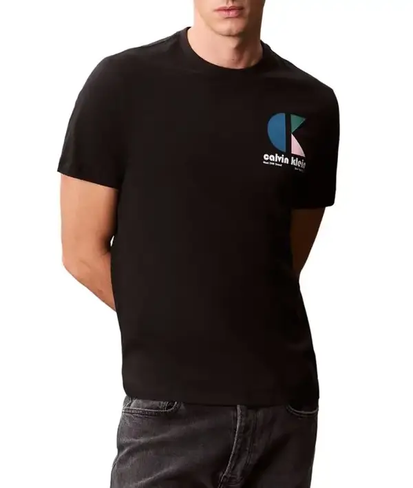 Calvin Klein SS 30s EU CK BH LOGO GRAPHIC TEE Siyah Erkek Tişört