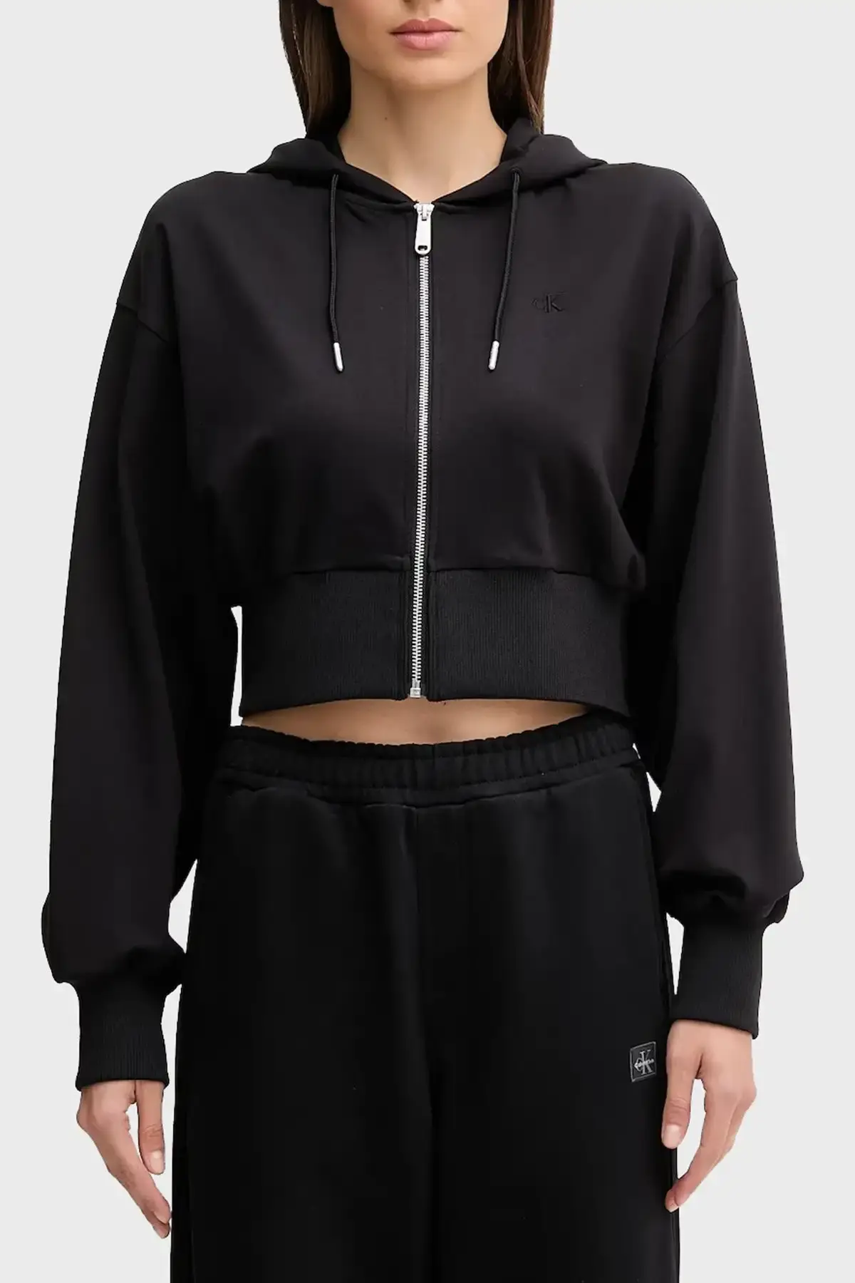 Calvin Klein A- PUNTO MILANO FZ HOODIE Siyah Kadın Sweatshirt