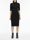 Calvin Klein EXTRA FINE WOOL 1/2 Kadın Siyah Elbise