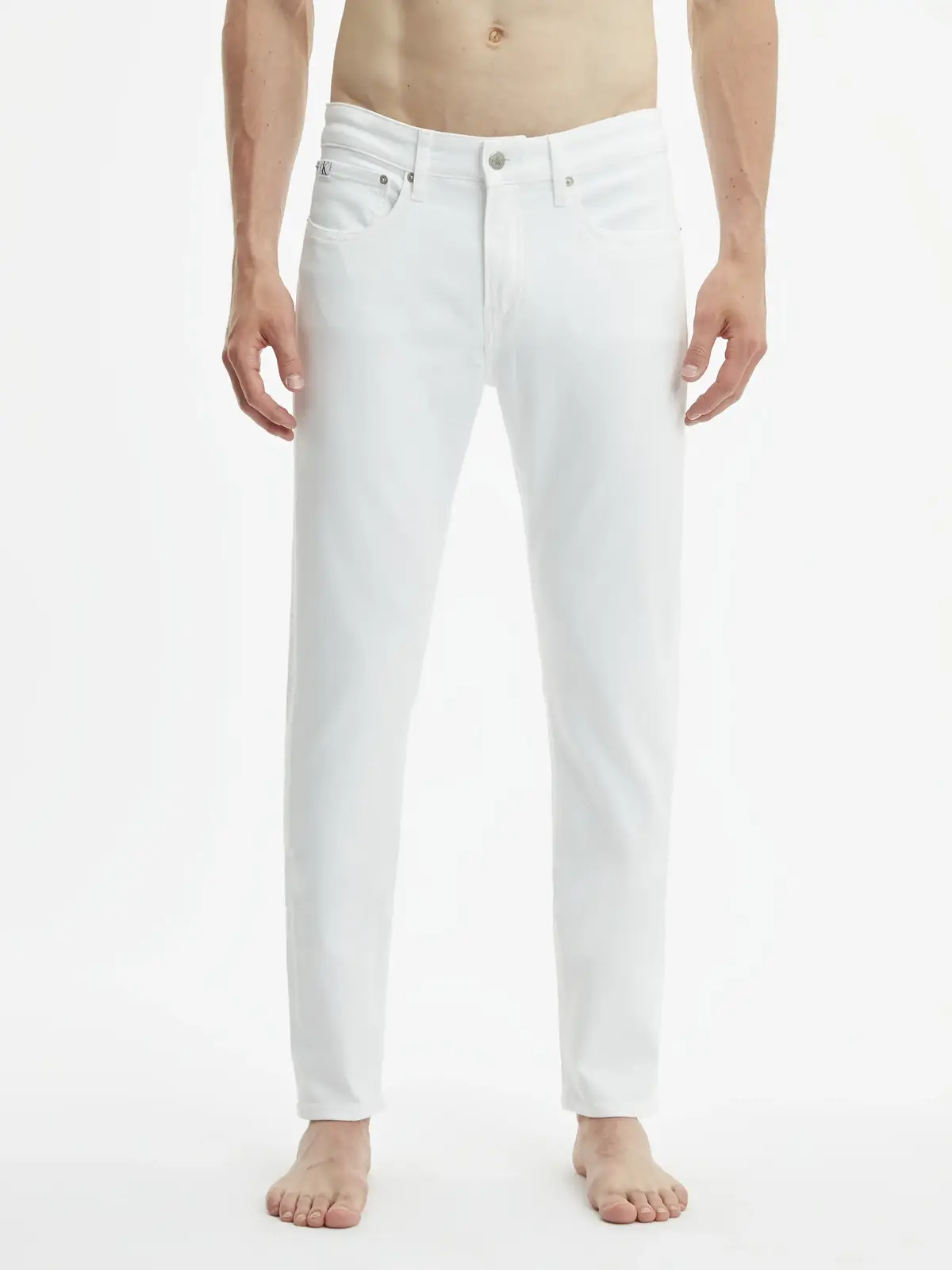 Calvin Klein SKINNY Erkek Beyaz Kot Pantolon