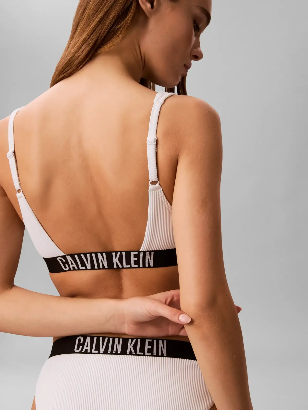 Calvin Klein SCOOP BRALETTE Beyaz Bralet Bikini Üst