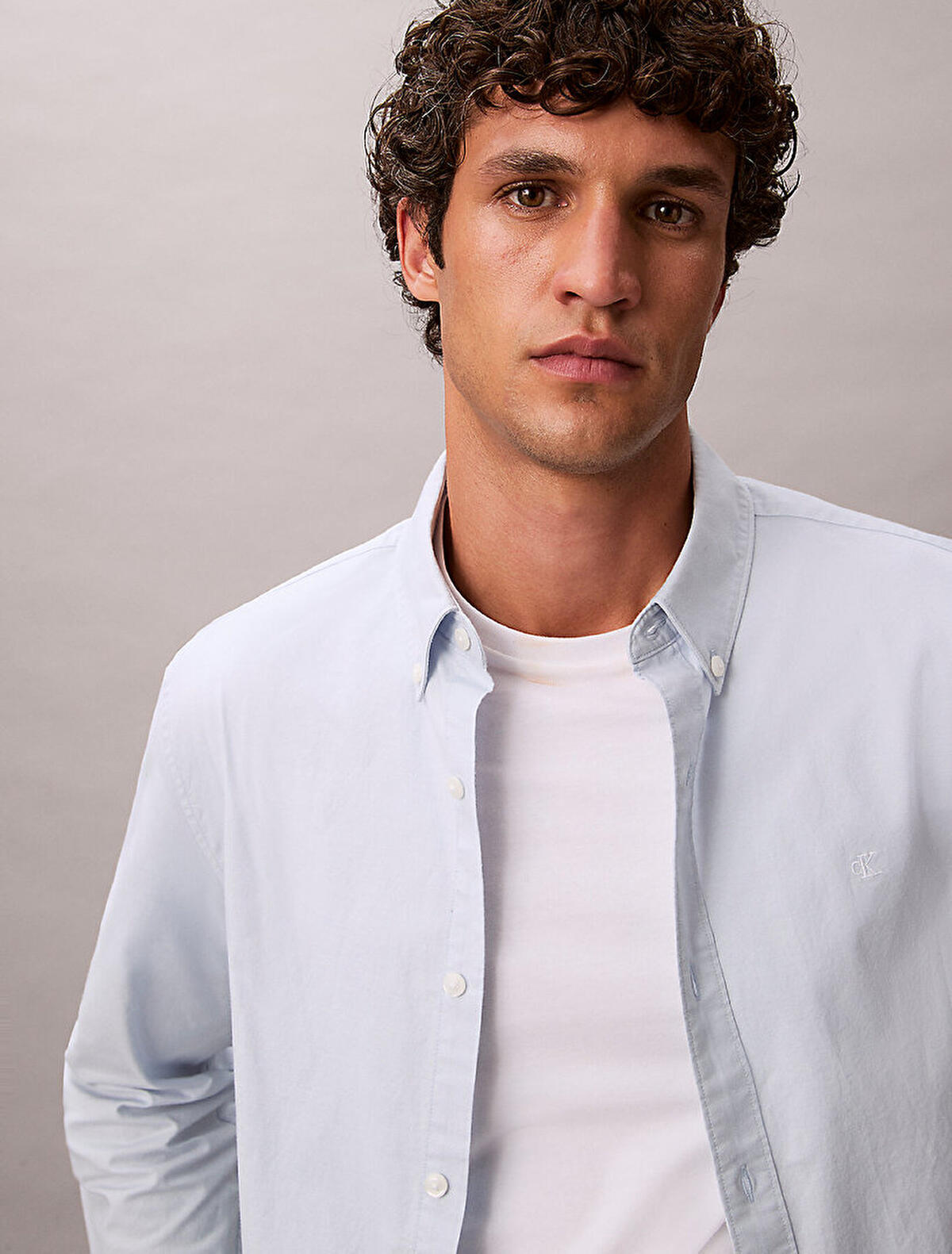 Calvin Klein LS SOLID OXFORD CLASSIC SHIRT Mavi Erkek Gömlek