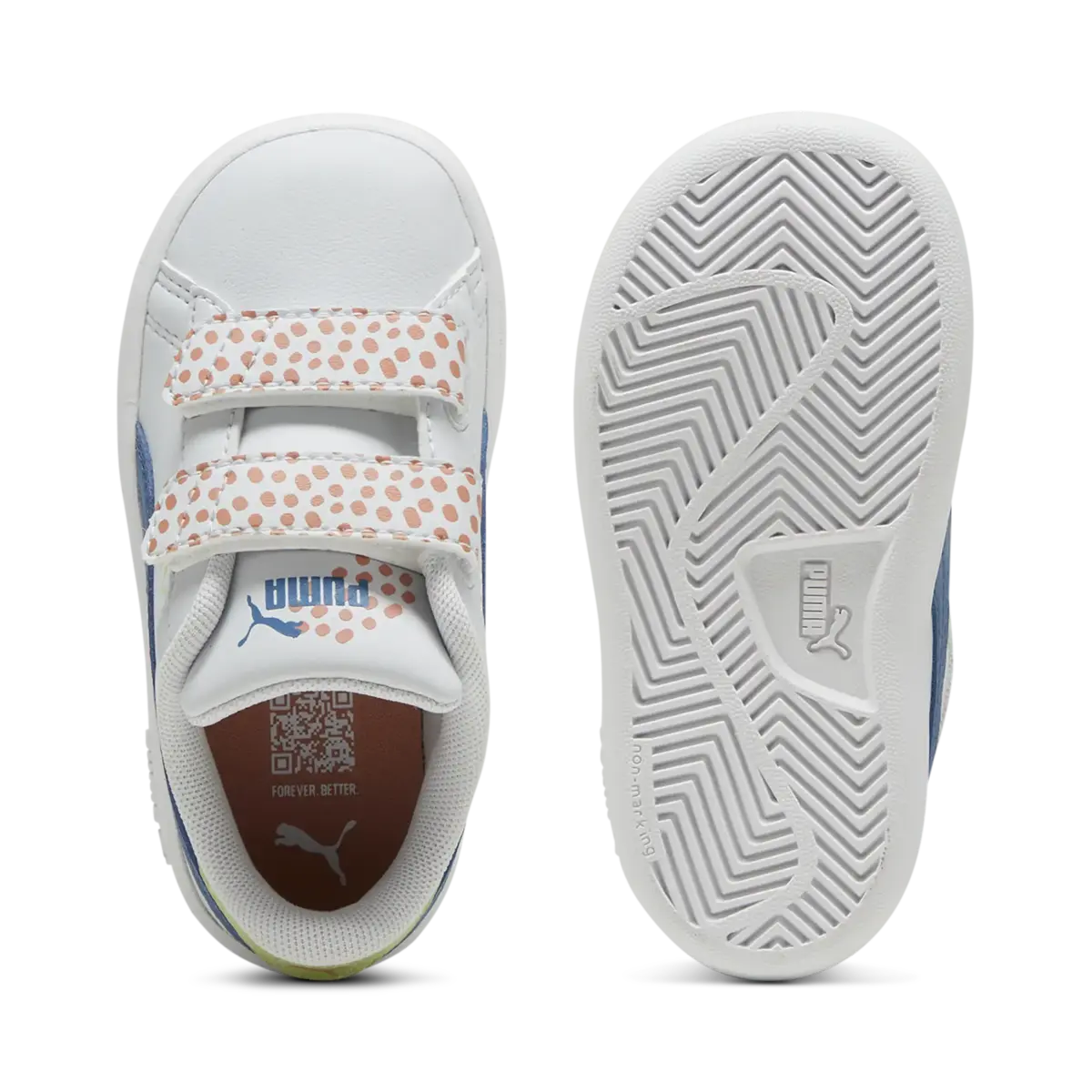 Puma Smash 3.0 Puma FC V Inf Beyaz Bebek/Çocuk Spor Ayakkabı