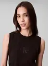Calvin Klein Sl CK Logo Muscle Tee Siyah Kadın Tişört Calvin Klein Sl CK Logo Muscle Tee Siyah Kadın Tişört
