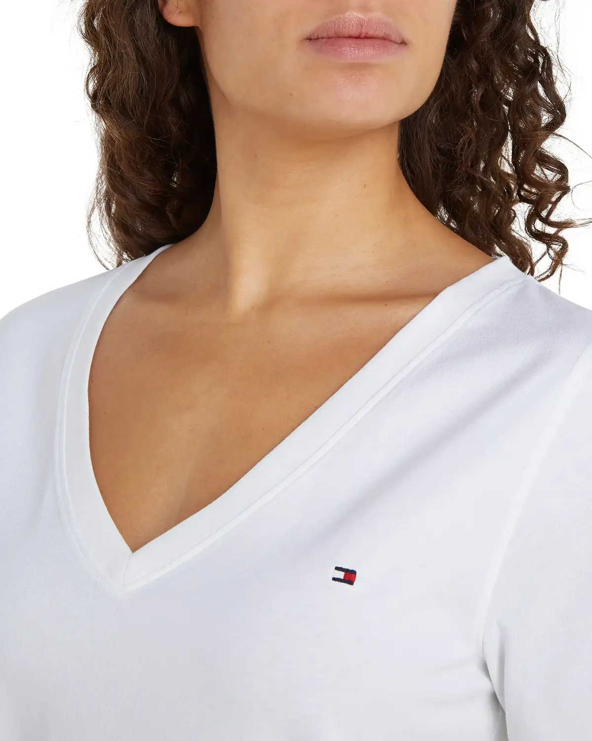 Tommy Hilfiger MODERN REGULAR FLAG, YCF Beyaz Kadın T-Shirt & Polo