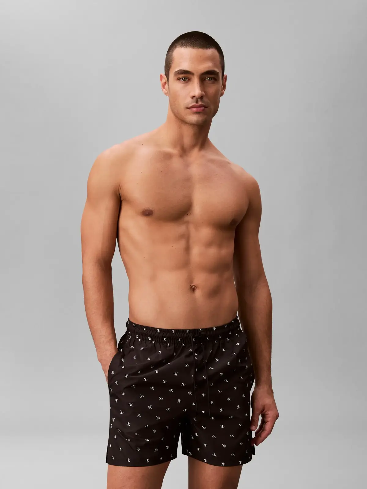 Calvin Klein MEDIUM DRAWSTRING CO Siyah Erkek Logolu Deniz Şortu