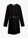 Calvin Klein PUNTO TAPE LS DRESS Kadın Siyah Elbise