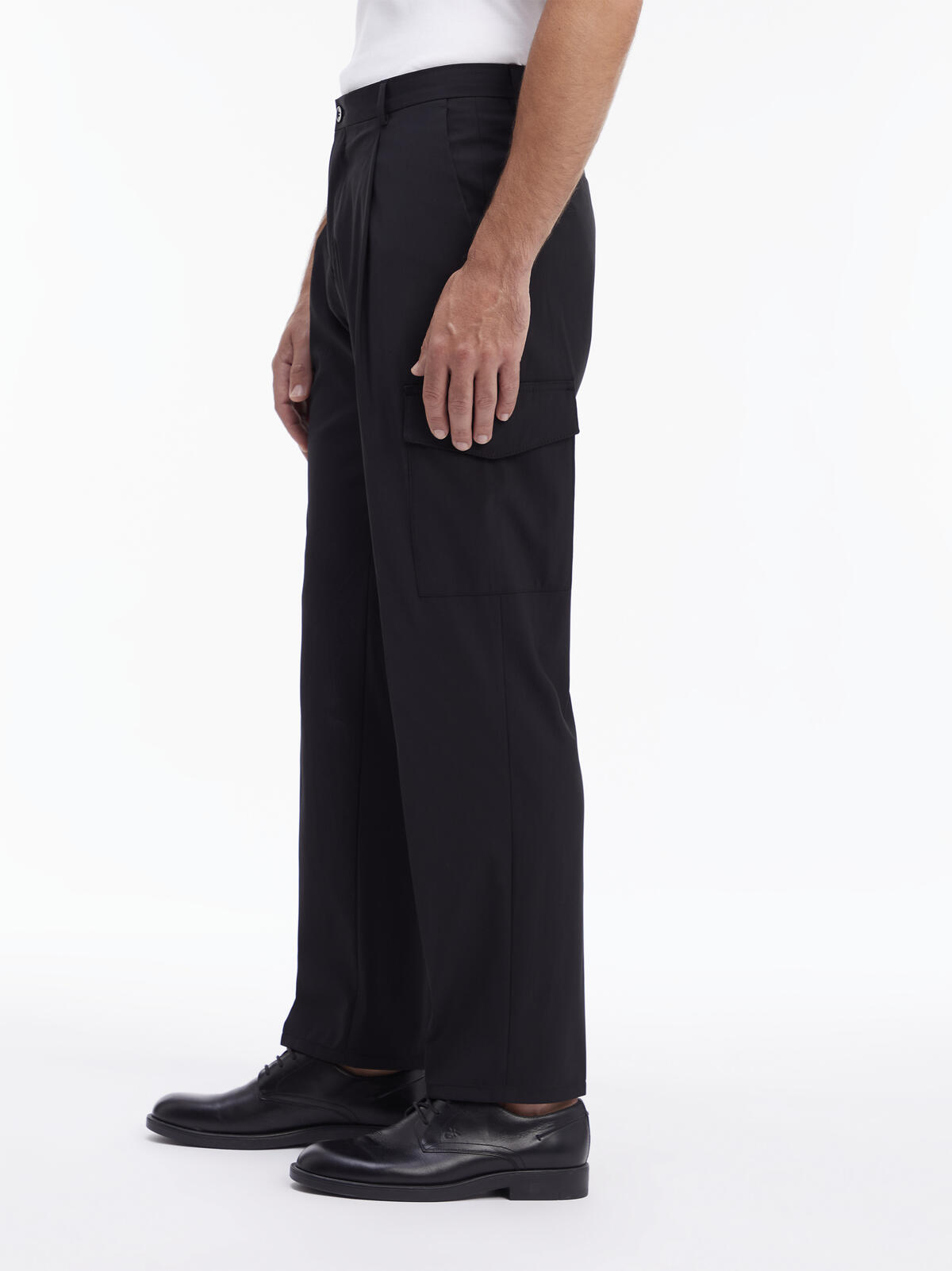 Calvin Klein TECHNO WOOL CARGO PA Erkek Siyah Kumaş Pantolon