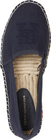 Tommy Hilfiger TH EMBROIDERED FLATF Kadın Siyah Ayakkabı