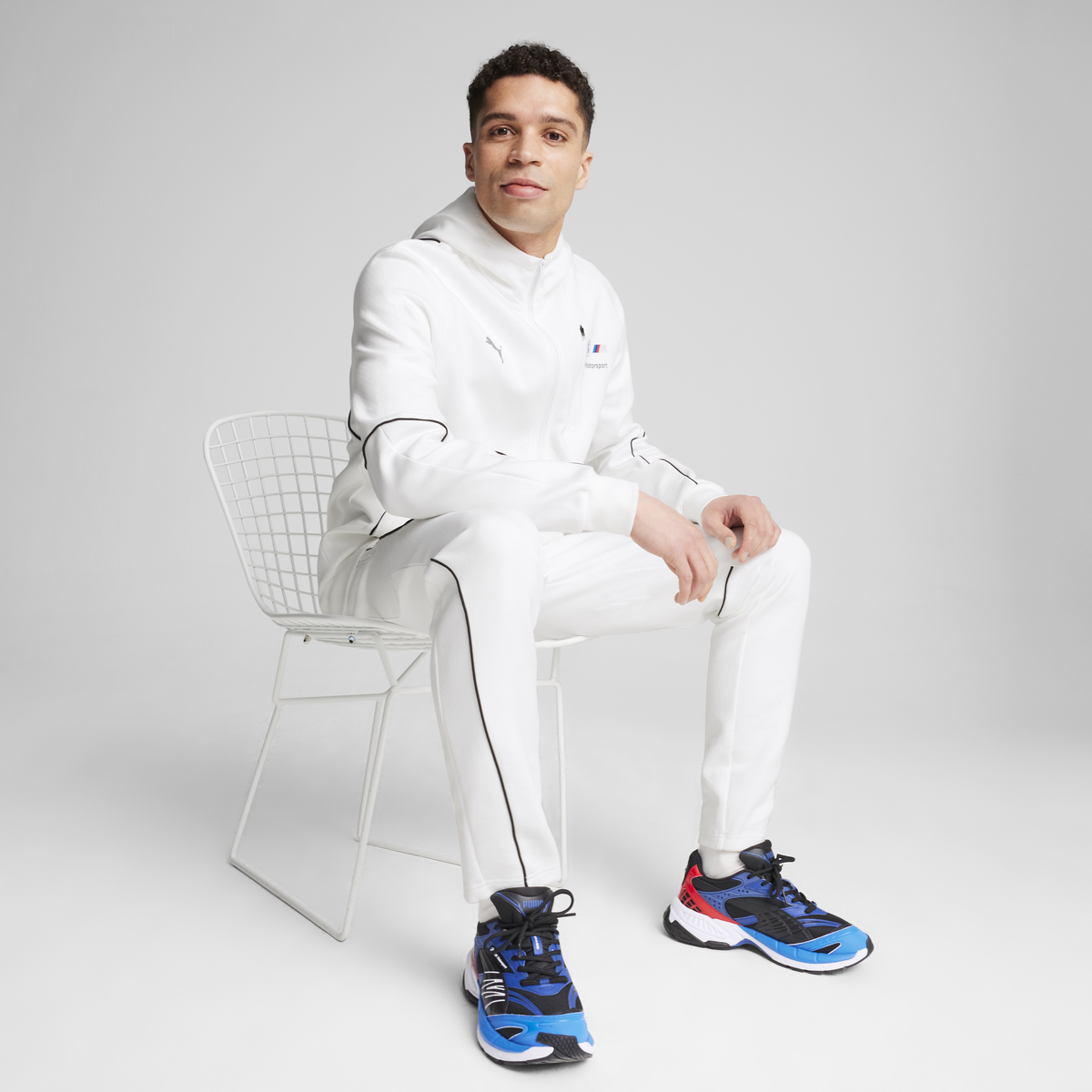 Puma BMW MMS HOODED SWEAT JKT Beyaz Erkek Fermuarlı Ceket