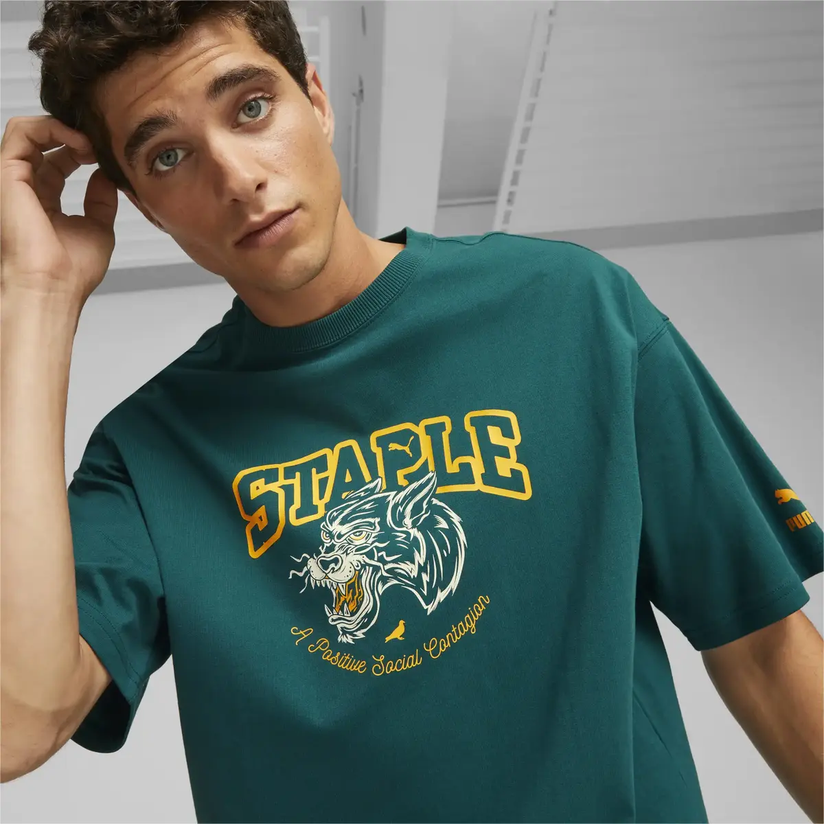 PUMA X STAPLE Graphic Tee Yeşil Erkek T-Shirt