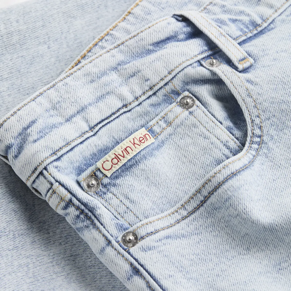 Calvin Klein SLIM STRAIGHT Erkek Mavi Kot Pantolon