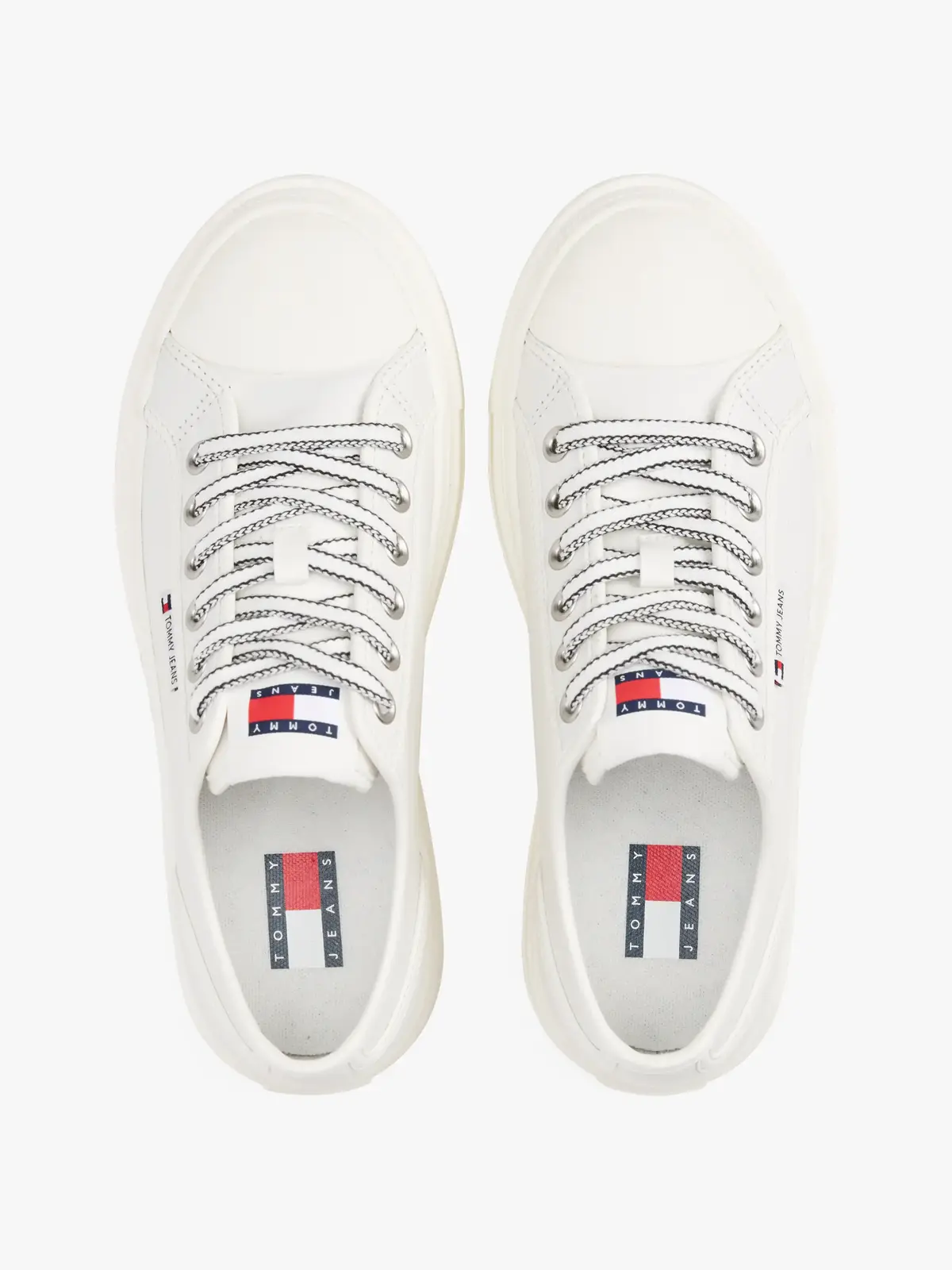 Tommy Hilfiger TJW FOXING VULC LC L, YBL Beyaz Kadın Spor Ayakkabı & Sneaker