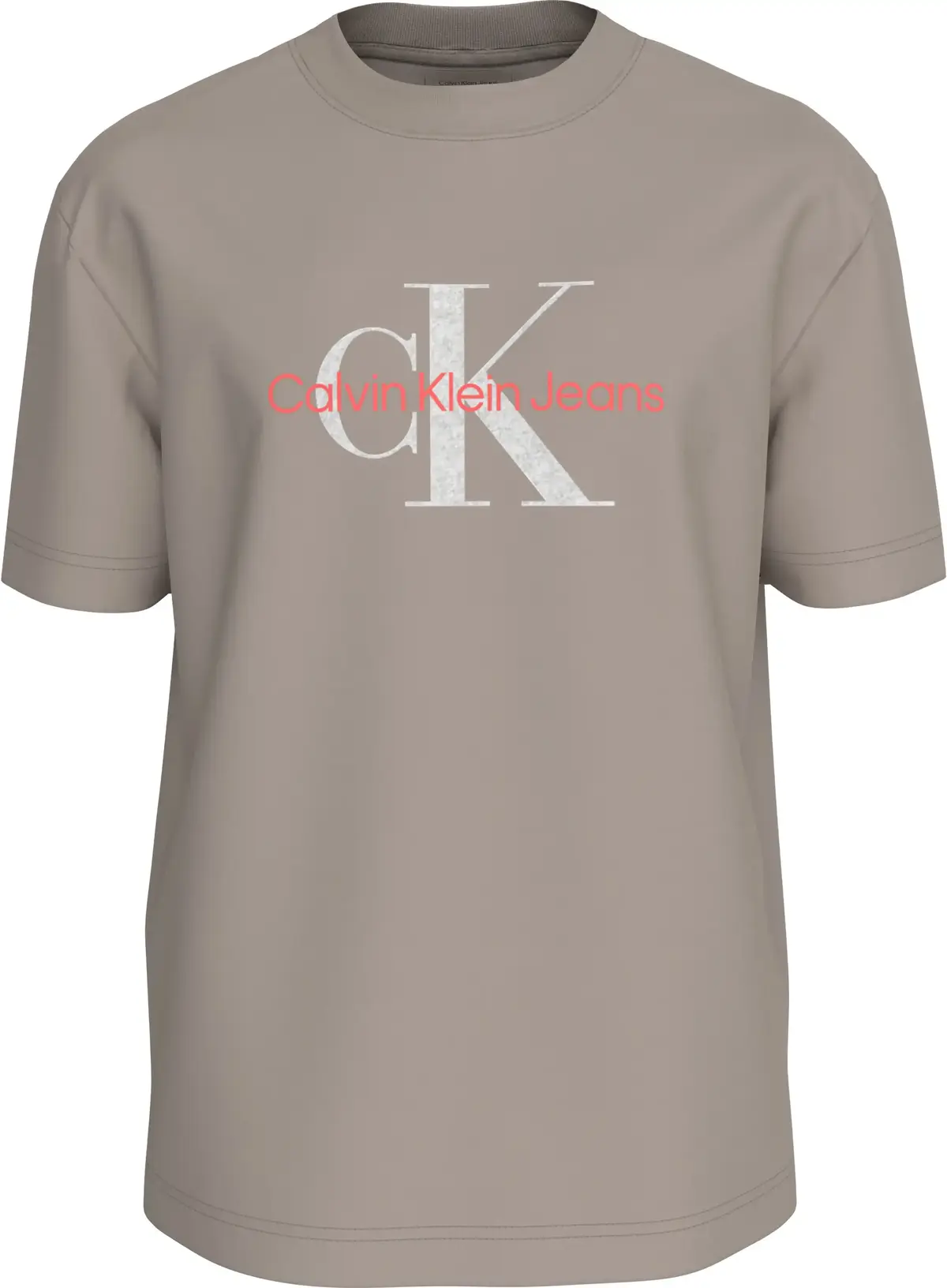 Calvin Klein TEXTURED MONOLOGO TE Erkek Kahverengi T-Shirt