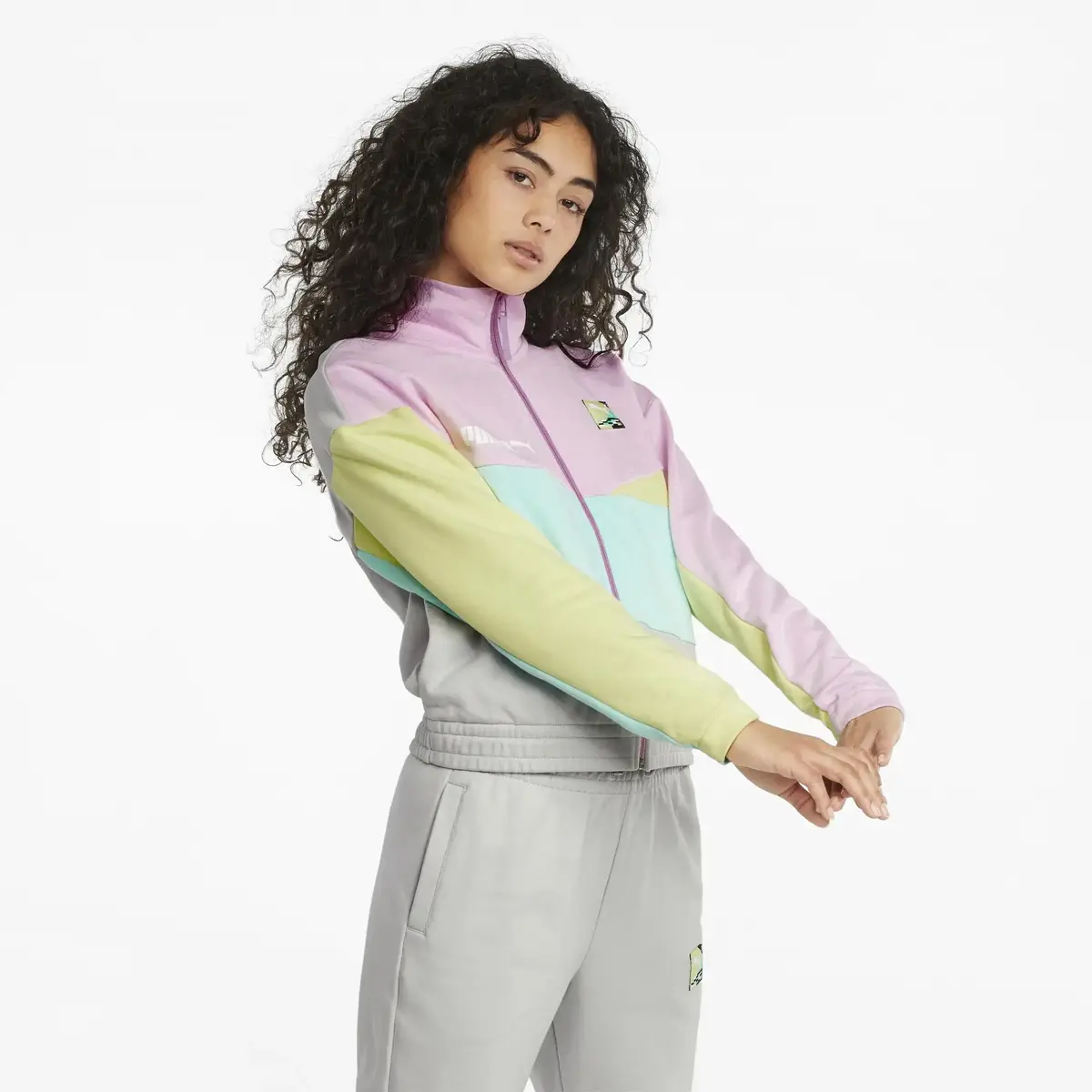 Puma Intl Track Jacket Tr Gray Violet Gri Kadın Fermuarlı Sweatshirt