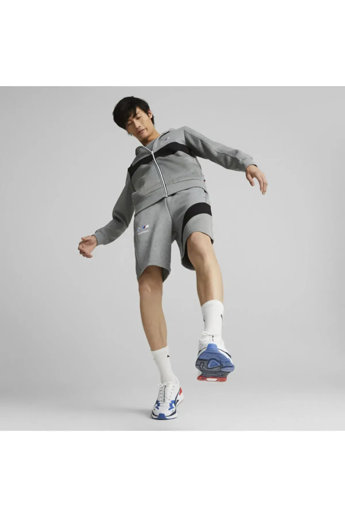 Puma Bmw Mms Hdd Sweat Jacket Gri Erkek Fermuarlı Hoodie